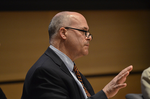 SU Chief Facilities Officer Pete Sala, along with other administrators, let a Campus Framework forum on Tuesday.