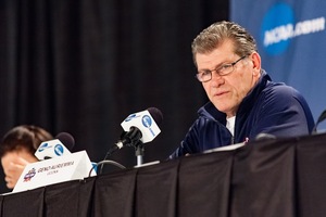 Hall of Fame head coach Geno Auriemma said he didn't expect UConn's magical season to unfold the way it has. The Huskies have won 108 straight games and remain undefeated. 