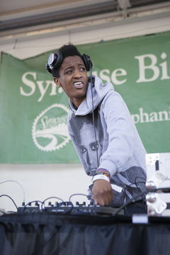 Syd tha Kyd of Odd Future DJs for Earl Sweatshirt at MayFest, Friday afternoon.