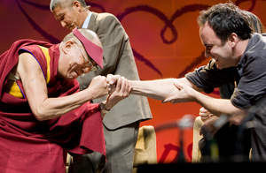 The Dalai Lama (left) and Dave matthews will appear at SU for the One World concert.