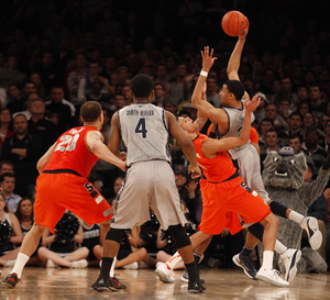 Georgetown small forward Otto Porter attempts to drive on one of the Hoyas' final possessions of overtime. The sophomore scored just 12 points on 4-of-13 shooting.