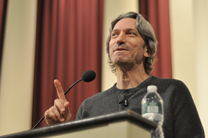 John Prendergast, a human rights activist, speaks at Hendricks Chapel Tuesday night. Prendergast sought raise awareness about war crimes  in the Congo and proposed working toward three central goals: a comprehensive peace process, corporate and government transparency, and accountability for war crimes.