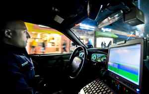 David Giocondo, an SU Department of Public Safety officer, drives along Marshall Street during his safety patrol shift. DPS is a part of the University Area Crime-Control Team, along with the Syracuse police. The unit was created after the increase in crime during last fall.