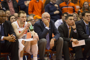 Trevor Cooney (left) and his Syracuse teammates have been slumping, losing four of five. On Sunday, the Orange has a chance to bounce back in its final regular-season game. 