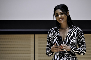 Miss America 2014 Nina Davuluri spoke at Syracuse University on Tuesday night. She spoke about her platform to promote cultural competency.