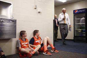 Syracuse head coach Jim Boeheim said it was his fault for his team facing Connecticut, Texas A&M, Wisconsin and Georgetown in four consecutive games.