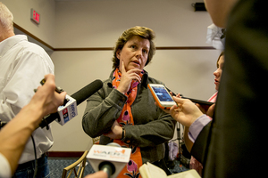 Syracuse Mayor Stephanie Miner went to Albany Tuesday to testify in front of a New York State Legislature joint budget committee.