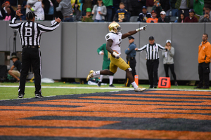 Notre Dame running back Dexter Williams scored on a cutback run from 59 yards away.