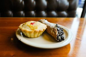 Biscotti Cafe serves different flavors of gelato, including traditional Italian blood orange as well as mint chocolate chip.