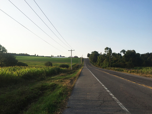 In the distance, the quarter-mile-long climb Heartbreak Hill awaits.