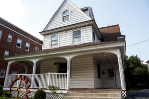 The Theta Tau letters have been removed from the former fraternity house following scandal. 