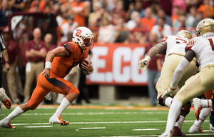 Tommy DeVito's first touchdown with Syracuse came on the ground. 