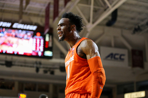 Oshae Brissett celebrates against Boston College.