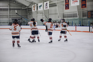 Victoria Klimek opened the scoring for the Orange, and they tacked on three more goals against Lindenwood in the opening round of the CHA playoffs.