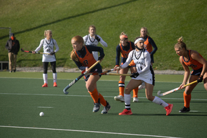 Laura Graziosi's (pictured against Louisville) second goal of the game in overtime propelled Syracuse past Duke as it advanced to the semifinals of the ACC tournament. 