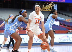 Kamilla Cardoso, pictured here Jan. 19 against UNC, had notable trouble rebounding against Clemson on Jan. 24.