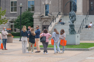 Pre-event compliance check-in will be available starting on Friday, Oct. 8. On Friday, guests can check in to receive a unique pass that allows stadium entry at Goldstein Faculty and Alumni Center from 11 a.m. to 7 p.m.