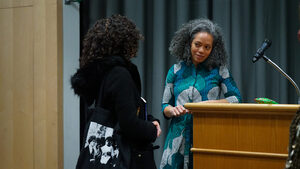 As part of the Raymond Carver reading series, author Nicole Terez Dutton spoke to SU students Wednesday night. Dutton read from her book “If One of Us Should Fall” and took questions from students about her writing career. 
