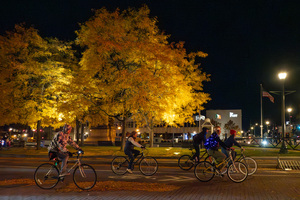 The Syracuse Bike Party brings together bikers of all levels on the last Saturday of every month. This last Saturday was their “Haunted Costume Ride” and members of the group dressed up themselves and their bikes for the occasion.