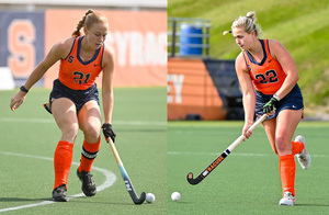 Eefke van den Nieuwenhof and Pieke van de Pas along with Willemijn Boogert, Charlotte de Vries (not pictured) were named to the NFHCA Mideast All-Regional first team.