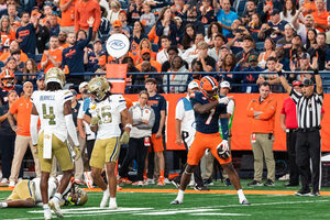 Syracuse wide receivers coach Ross Douglas has shaped SU’s receiving corps into a formidable group.