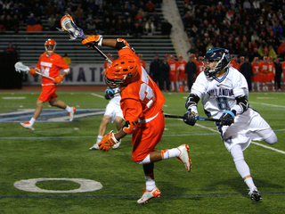 Drew Jenkins eludes Villanova midfielder Max Hart.