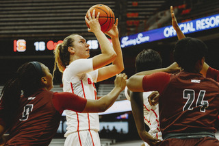 Digna Strautmane led Syracuse in scoring with 17 points, including 4-for-5 on 3-pointers in the second half.