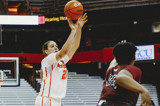 Emily Engstler tallied the first double-double of her Syracuse career after grabbing 11 rebounds to complement her 15 points. 