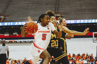 Teisha Hyman scored 16 points — a career-high — in 15 minutes off the bench for SU.